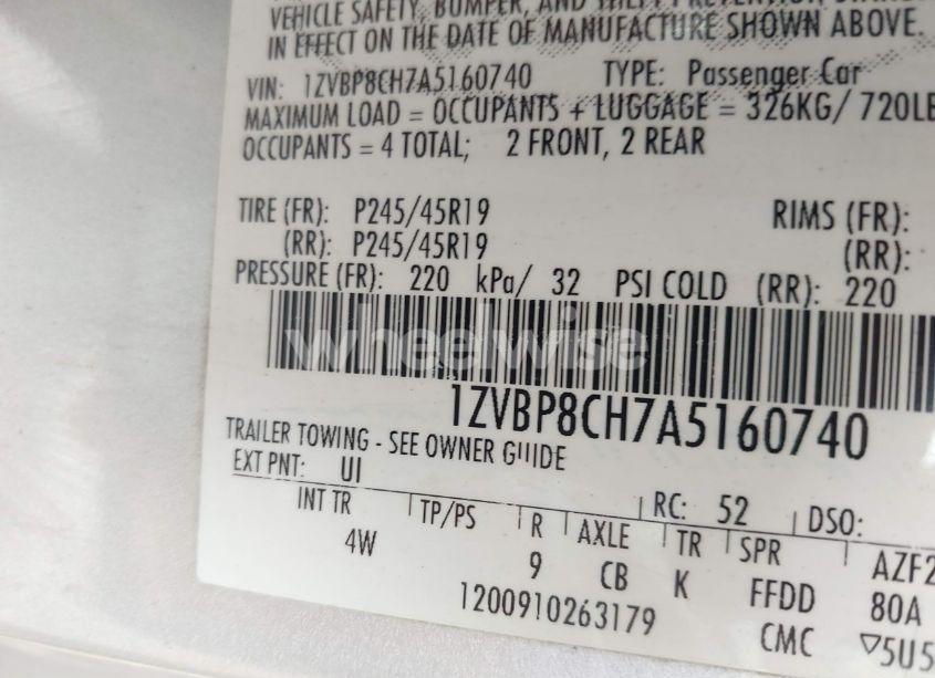 Photo 9 of 2010 Ford Mustang GT/GT PREMIUM (VIN 1ZVBP8CH7A5160740)