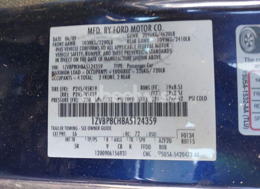 Photo 9 of 2010 Ford Mustang GT/GT PREMIUM (VIN 1ZVBP8CH8A5124359)