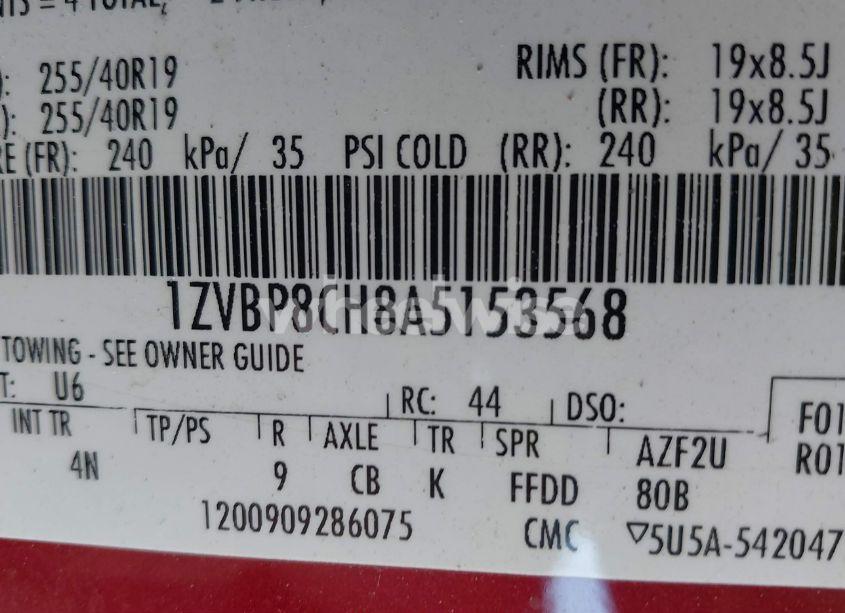 Photo 9 of 2010 Ford Mustang GT/GT PREMIUM (VIN 1ZVBP8CH8A5153568)