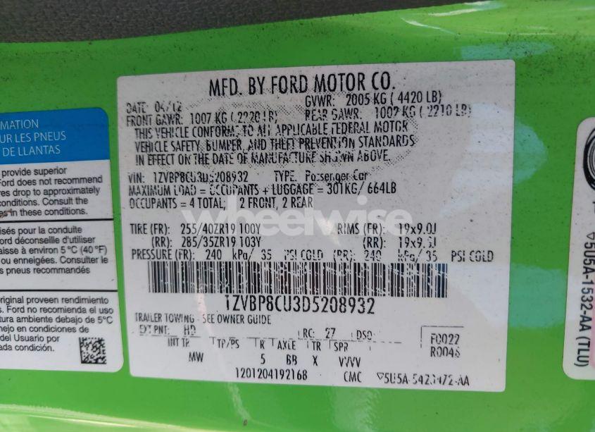 Photo 9 of 2013 Ford Mustang BOSS 302 (VIN 1ZVBP8CU3D5208932)