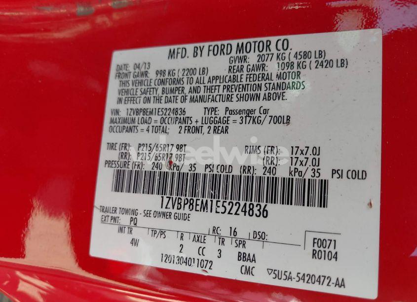 Photo 9 of 2014 Ford Mustang V6 PREMIUM (VIN 1ZVBP8EM1E5224836)