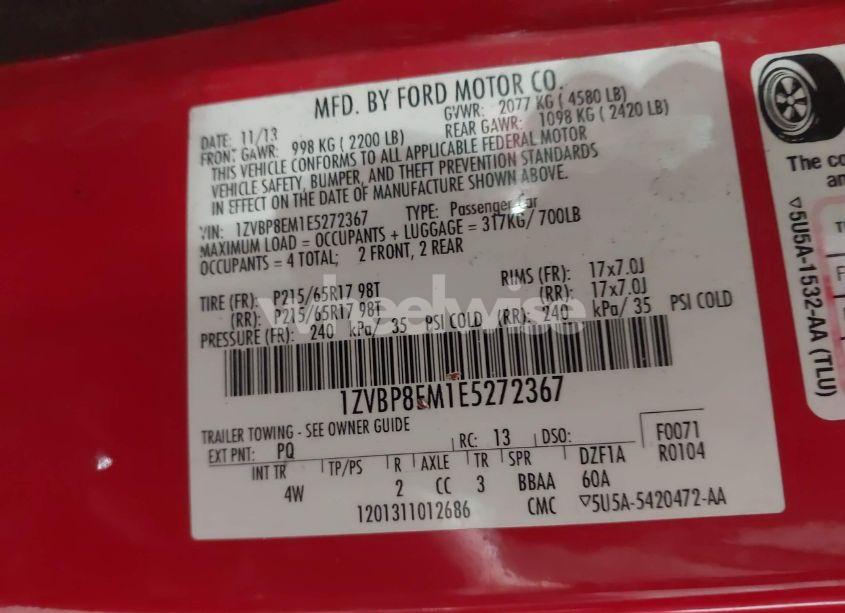 Photo 9 of 2014 Ford Mustang V6 PREMIUM (VIN 1ZVBP8EM1E5272367)