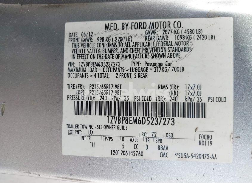 Photo 9 of 2013 Ford Mustang V6 (VIN 1ZVBP8EM6D5237273)