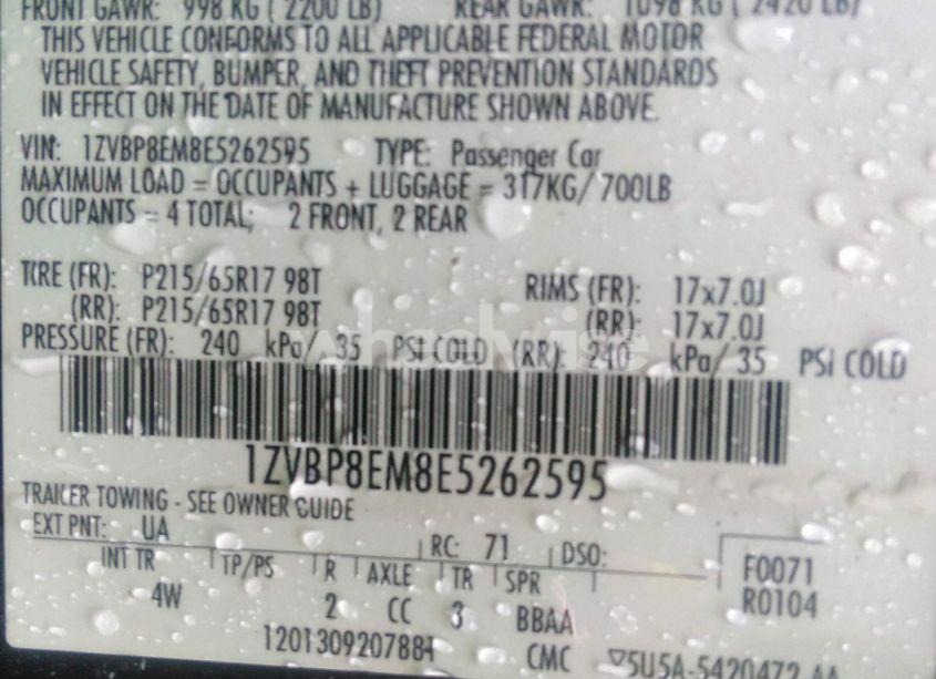 Photo 9 of 2014 Ford Mustang V6 PREMIUM (VIN 1ZVBP8EM8E5262595)