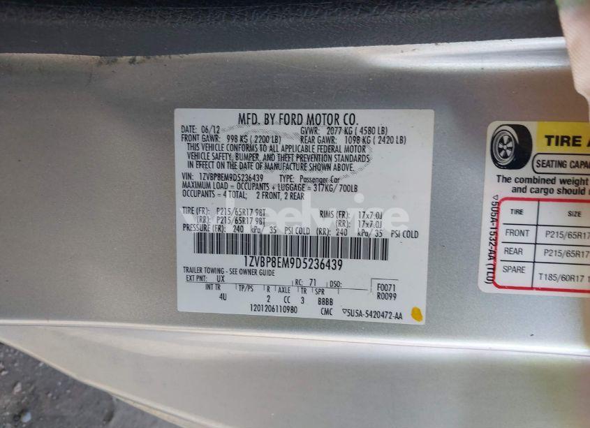 Photo 9 of 2013 Ford Mustang V6 PREMIUM (VIN 1ZVBP8EM9D5236439)