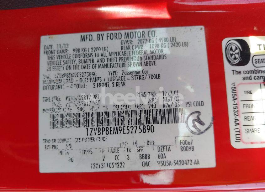 Photo 9 of 2014 Ford Mustang V6 PREMIUM (VIN 1ZVBP8EM9E5275890)