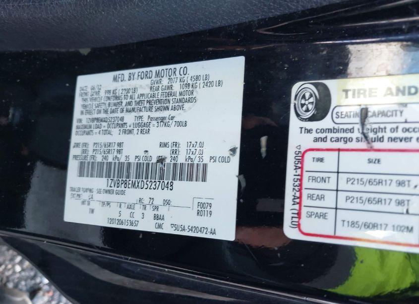 Photo 9 of 2013 Ford Mustang V6 (VIN 1ZVBP8EMXD5237048)