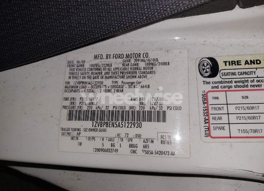 Photo 9 of 2010 Ford Mustang V6/V6 PREMIUM (VIN 1ZVBP8EN5A5122930)