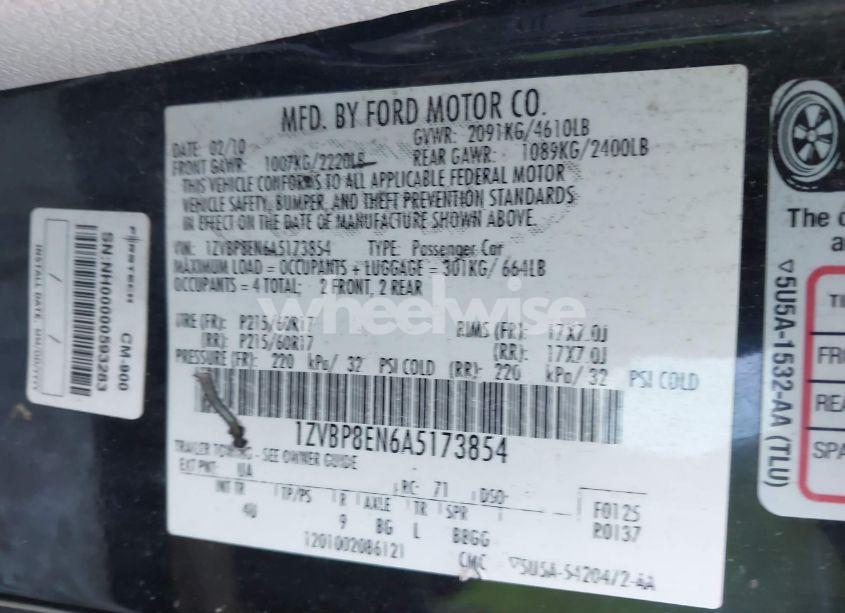 Photo 9 of 2010 Ford Mustang V6/V6 PREMIUM (VIN 1ZVBP8EN6A5173854)