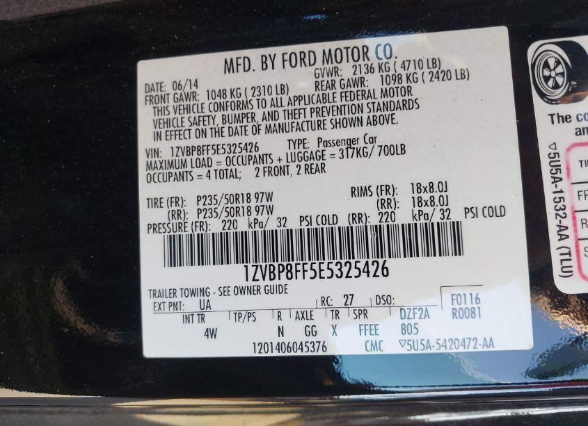 Photo 9 of 2014 Ford Mustang GT PREMIUM (VIN 1ZVBP8FF5E5325426)