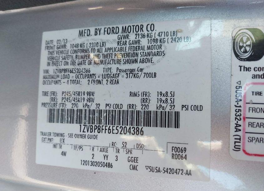 Photo 9 of 2014 Ford Mustang GT PREMIUM (VIN 1ZVBP8FF6E5204386)