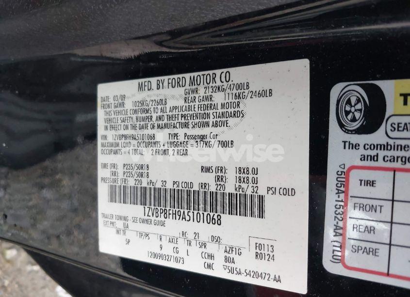 Photo 9 of 2010 Ford Mustang GT PREMIUM (VIN 1ZVBP8FH9A5101068)