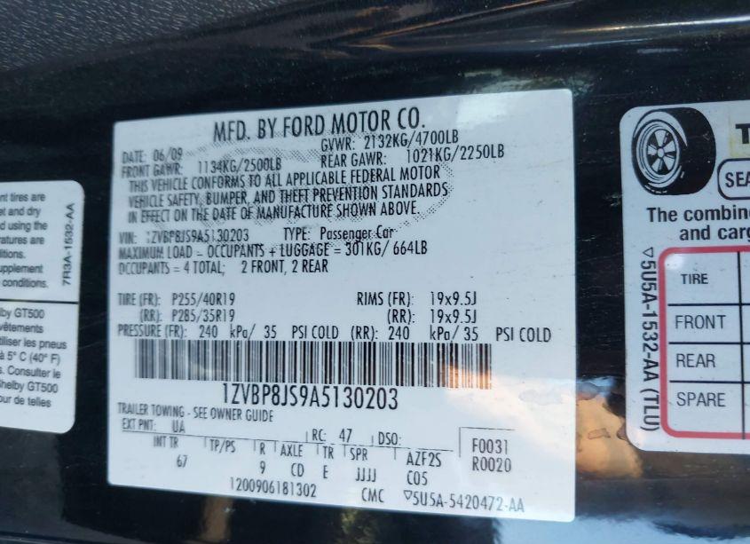 Photo 9 of 2010 Ford Shelby GT500 (VIN 1ZVBP8JS9A5130203)