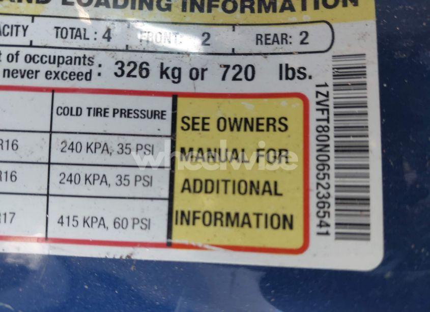 Photo 9 of 2006 Ford Mustang V6 (VIN 1ZVFT80N065236541)