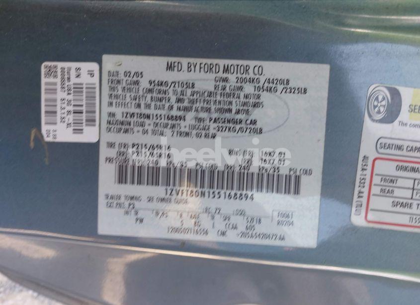 Photo 9 of 2005 Ford Mustang V6 DELUXE/V6 PREMIUM (VIN 1ZVFT80N155168894)