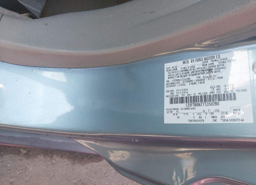 Photo 9 of 2007 Ford Mustang V6 DELUXE/V6 PREMIUM (VIN 1ZVFT80N775350280)