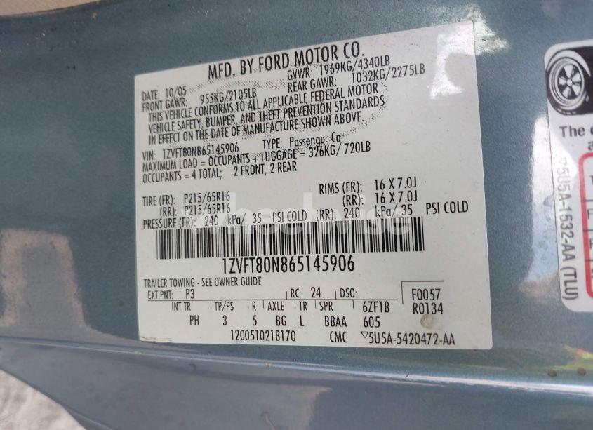 Photo 9 of 2006 Ford Mustang V6 (VIN 1ZVFT80N865145906)