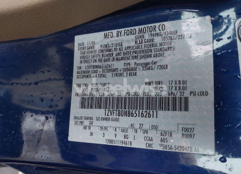 Photo 9 of 2006 Ford Mustang V6 (VIN 1ZVFT80N865162611)