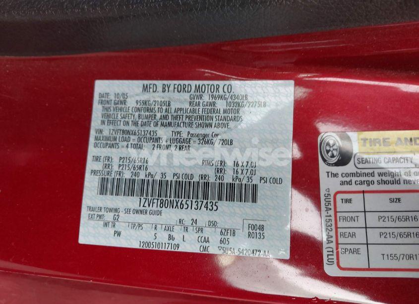 Photo 9 of 2006 Ford Mustang V6 (VIN 1ZVFT80NX65137435)