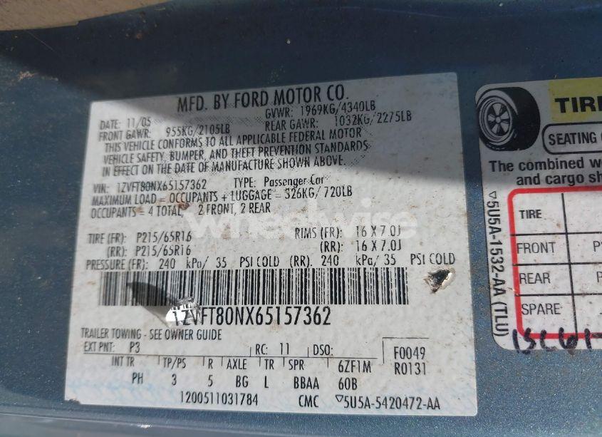 Photo 9 of 2006 Ford Mustang V6 (VIN 1ZVFT80NX65157362)