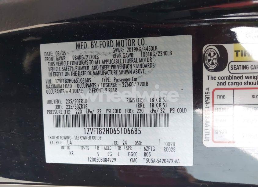 Photo 9 of 2006 Ford Mustang GT (VIN 1ZVFT82H065106685)