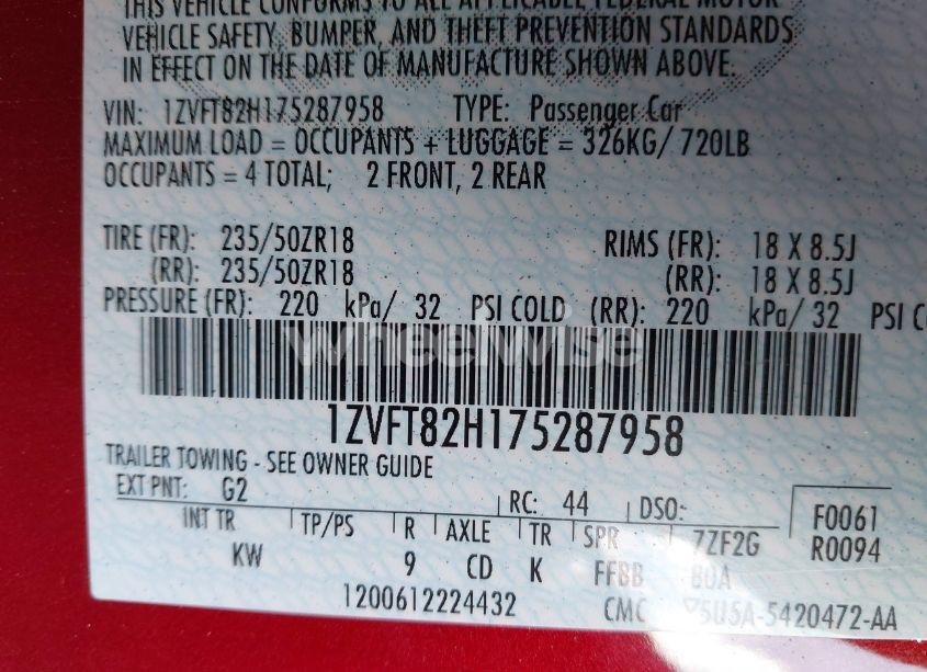 Photo 9 of 2007 Ford Mustang GT DELUXE/GT PREMIUM (VIN 1ZVFT82H175287958)