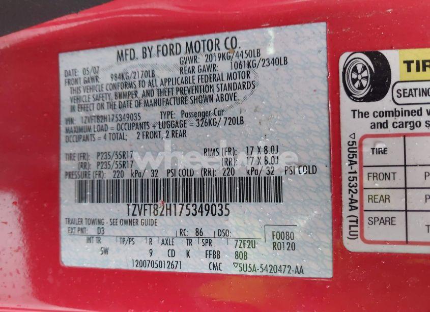 Photo 9 of 2007 Ford Mustang GT DELUXE/GT PREMIUM (VIN 1ZVFT82H175349035)