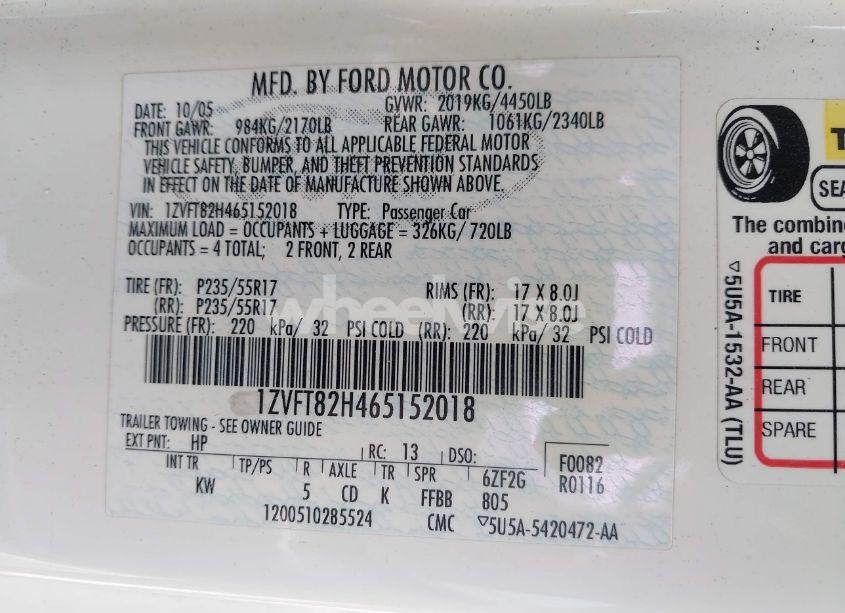 Photo 9 of 2006 Ford Mustang GT (VIN 1ZVFT82H465152018)