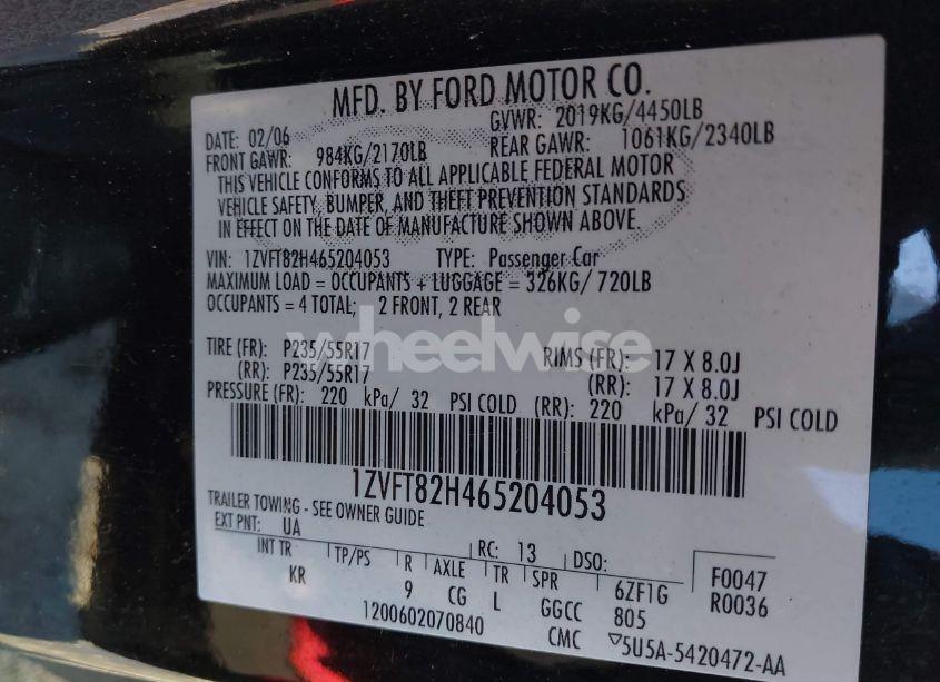 Photo 9 of 2006 Ford Mustang GT (VIN 1ZVFT82H465204053)