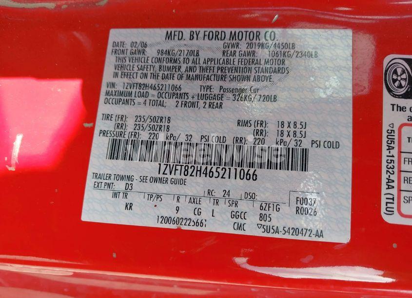 Photo 9 of 2006 Ford Mustang GT (VIN 1ZVFT82H465211066)