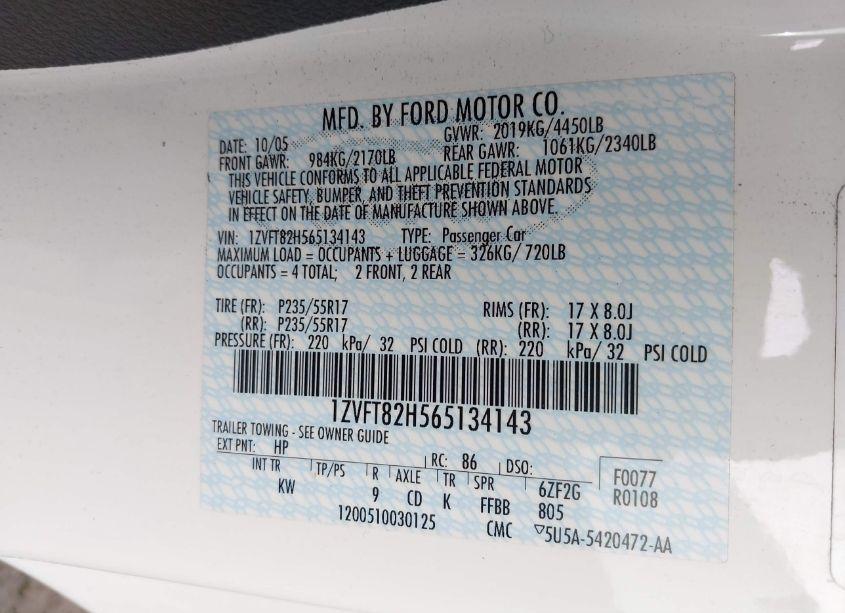 Photo 9 of 2006 Ford Mustang GT (VIN 1ZVFT82H565134143)