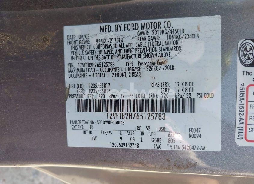 Photo 9 of 2006 Ford Mustang GT (VIN 1ZVFT82H765125783)