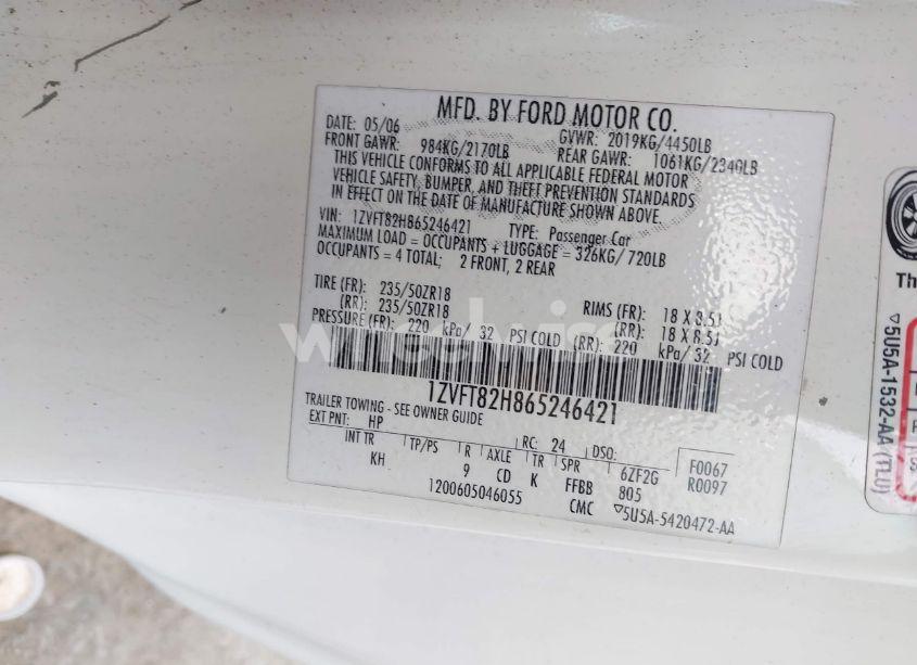 Photo 9 of 2006 Ford Mustang GT (VIN 1ZVFT82H865246421)