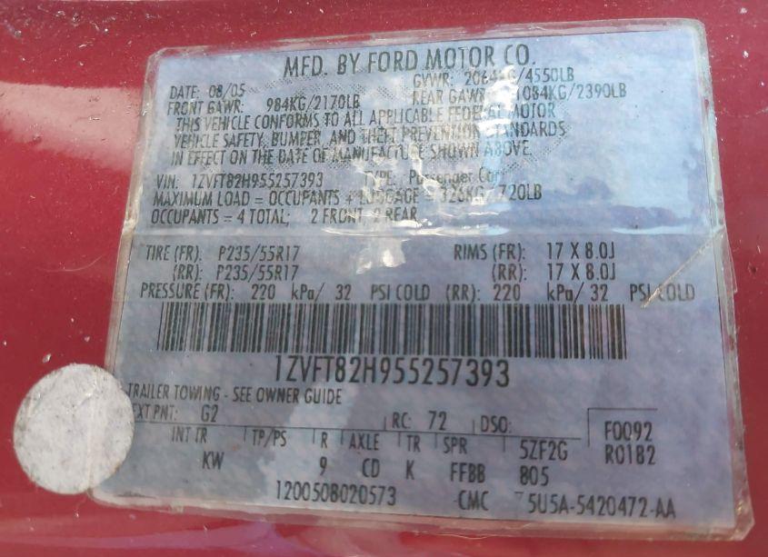 Photo 9 of 2005 Ford Mustang GT (VIN 1ZVFT82H955257393)