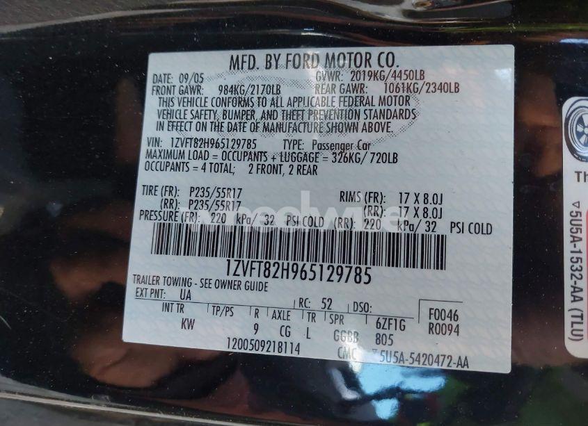 Photo 9 of 2006 Ford Mustang GT (VIN 1ZVFT82H965129785)