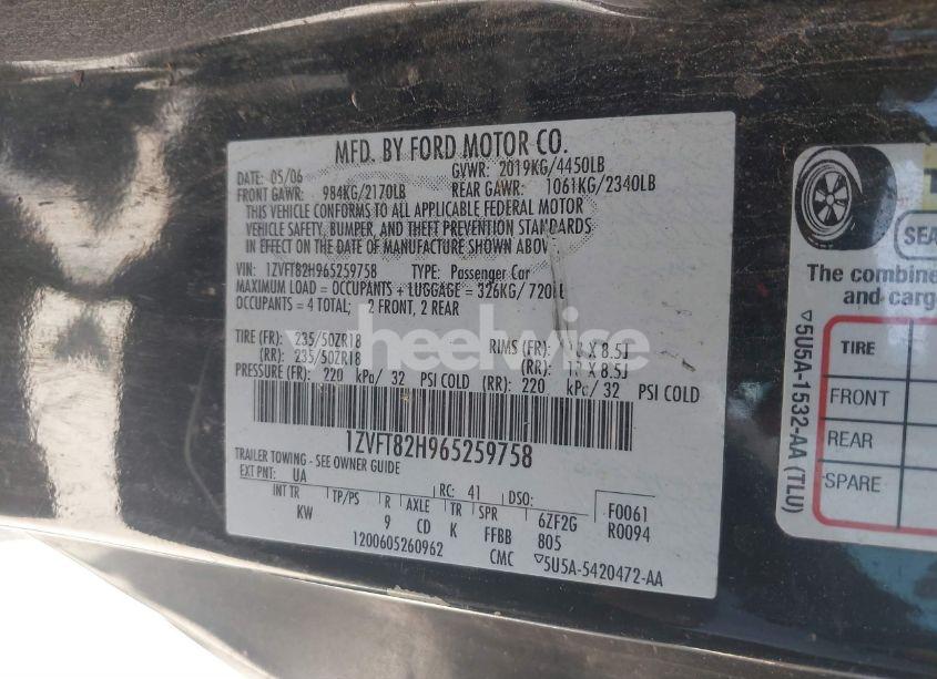 Photo 9 of 2006 Ford Mustang GT (VIN 1ZVFT82H965259758)