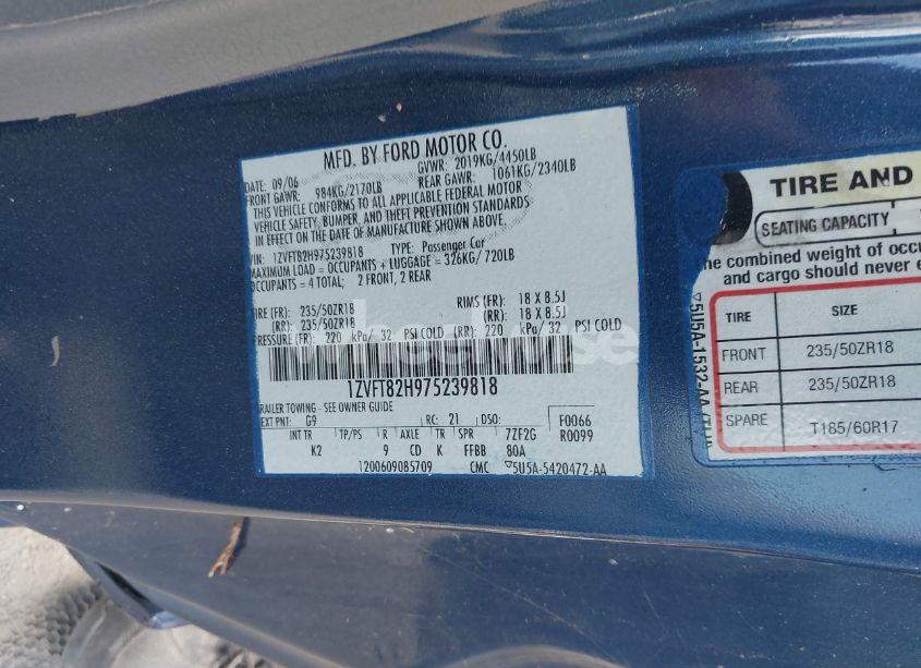 Photo 9 of 2007 Ford Mustang GT DELUXE/GT PREMIUM (VIN 1ZVFT82H975239818)