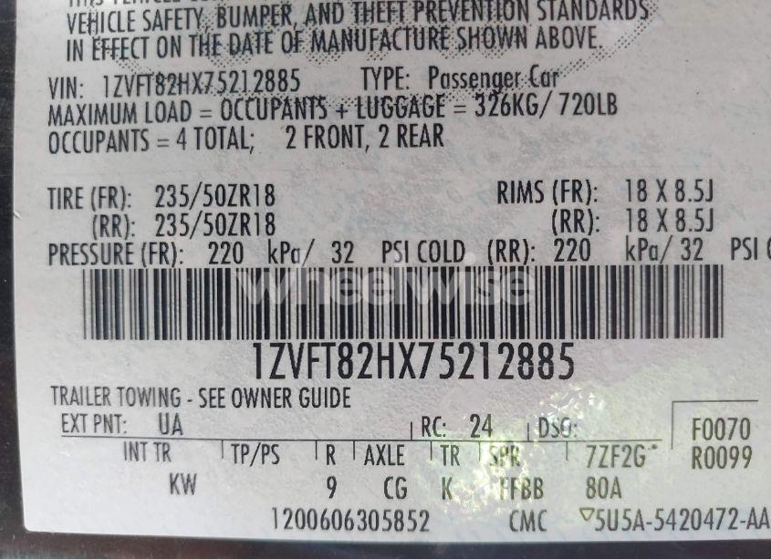 Photo 9 of 2007 Ford Mustang GT DELUXE/GT PREMIUM (VIN 1ZVFT82HX75212885)