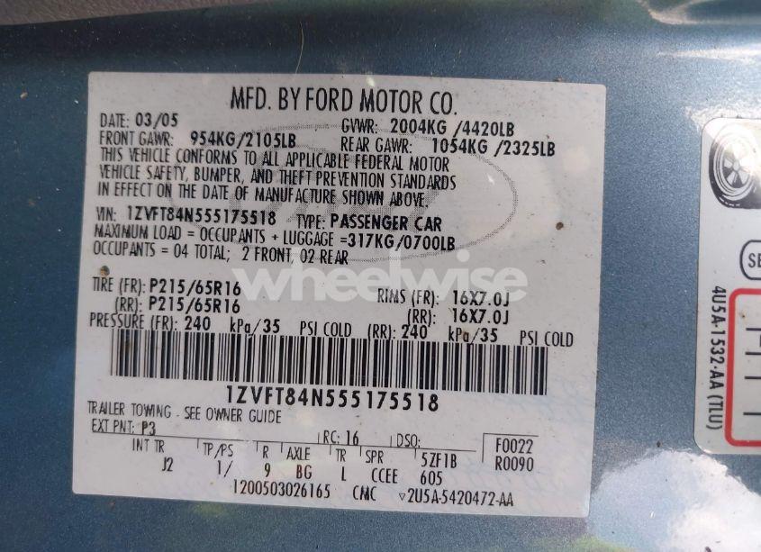 Photo 9 of 2005 Ford Mustang (VIN 1ZVFT84N555175518)