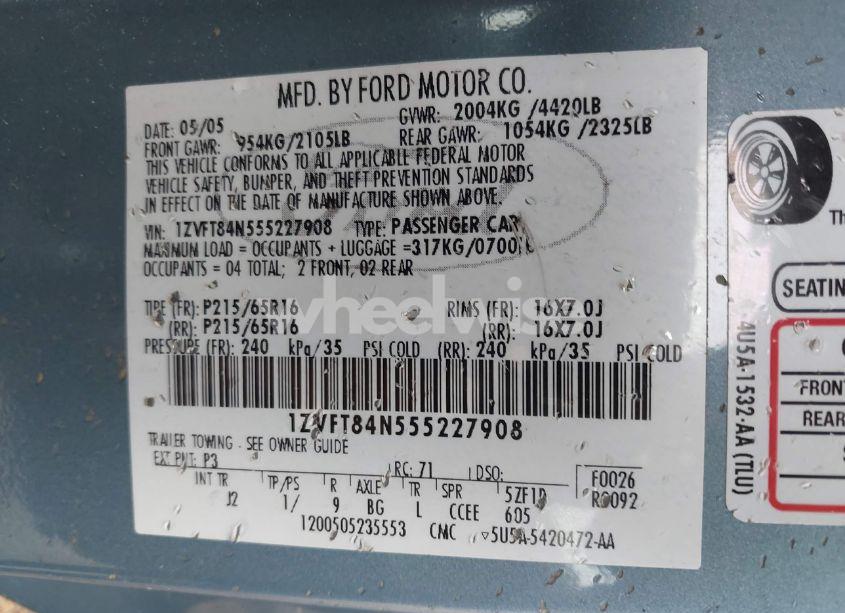 Photo 9 of 2005 Ford Mustang (VIN 1ZVFT84N555227908)