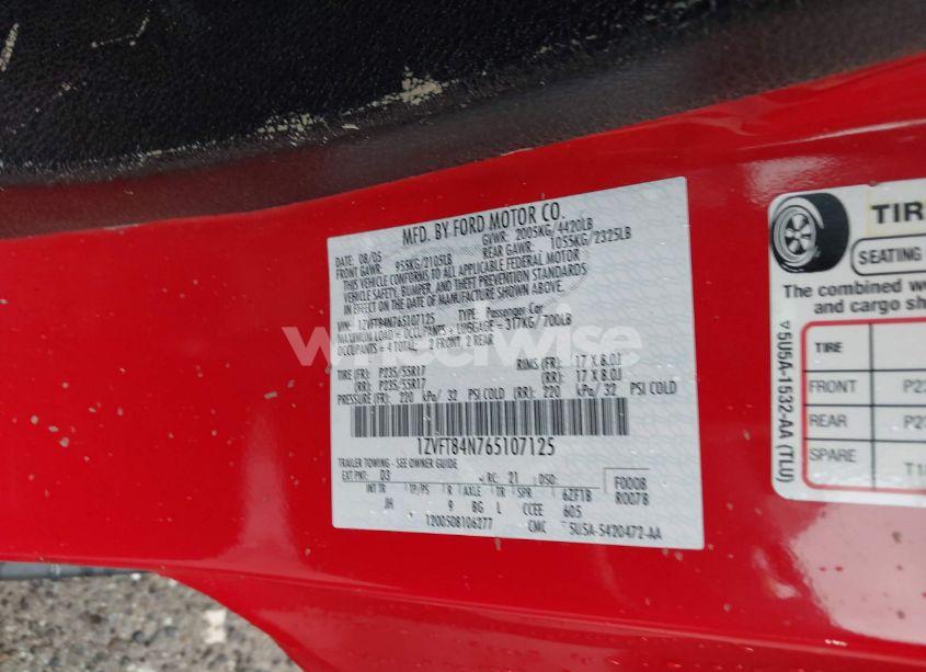 Photo 9 of 2006 Ford Mustang V6 (VIN 1ZVFT84N765107125)