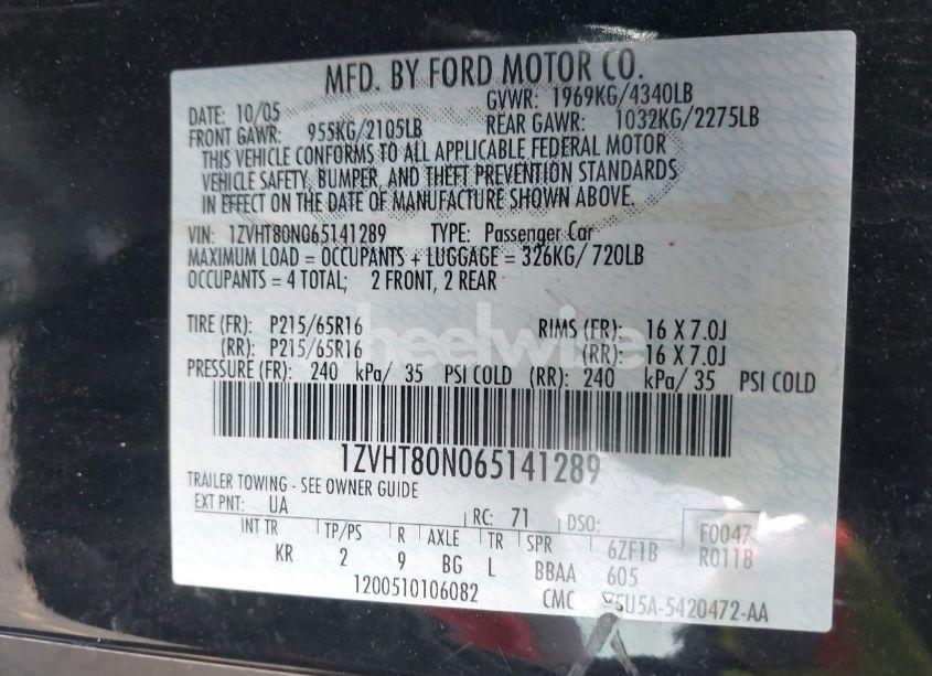 Photo 9 of 2006 Ford Mustang V6 (VIN 1ZVHT80N065141289)