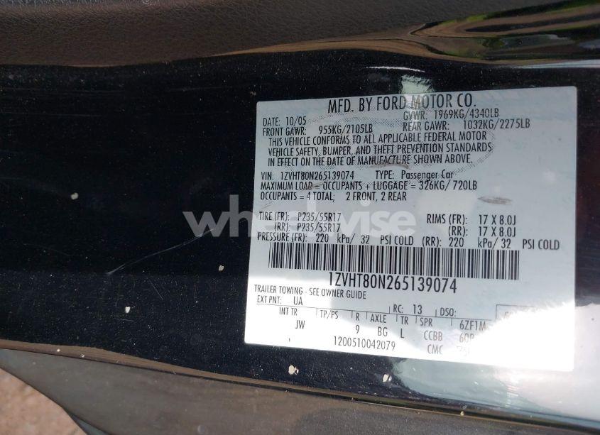 Photo 9 of 2006 Ford Mustang V6 (VIN 1ZVHT80N265139074)