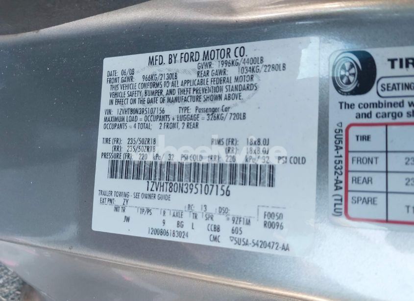 Photo 9 of 2009 Ford Mustang V6/V6 PREMIUM (VIN 1ZVHT80N395107156)