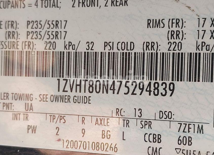 Photo 9 of 2007 Ford Mustang (VIN 1ZVHT80N475294839)