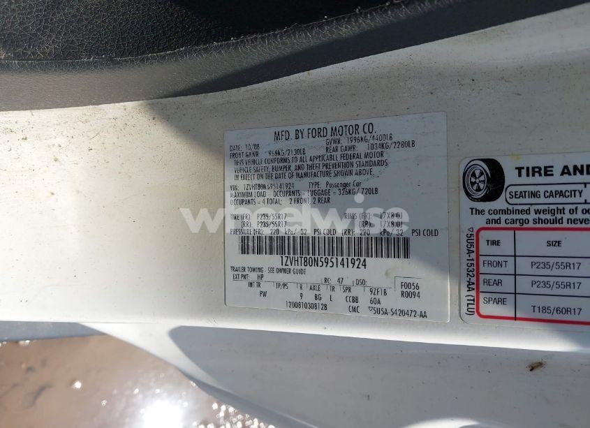 Photo 9 of 2009 Ford Mustang V6/V6 PREMIUM (VIN 1ZVHT80N595141924)