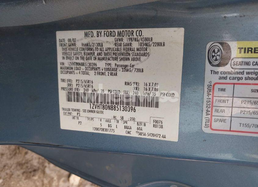 Photo 9 of 2008 Ford Mustang V6 DELUXE/V6 PREMIUM (VIN 1ZVHT80N885130396)