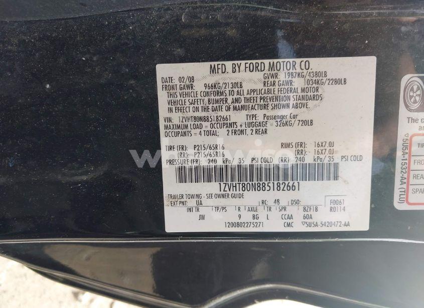 Photo 9 of 2008 Ford Mustang (VIN 1ZVHT80N885182661)