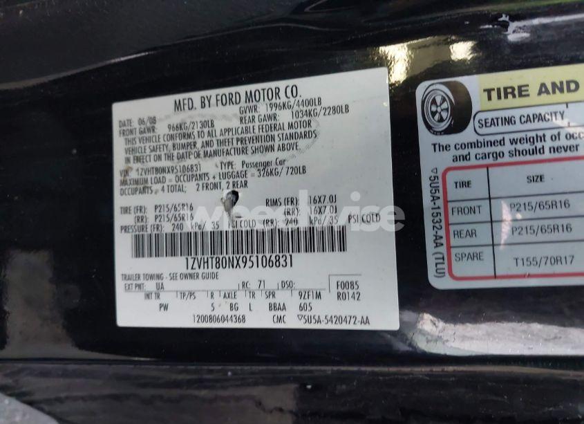 Photo 9 of 2009 Ford Mustang V6/V6 PREMIUM (VIN 1ZVHT80NX95106831)