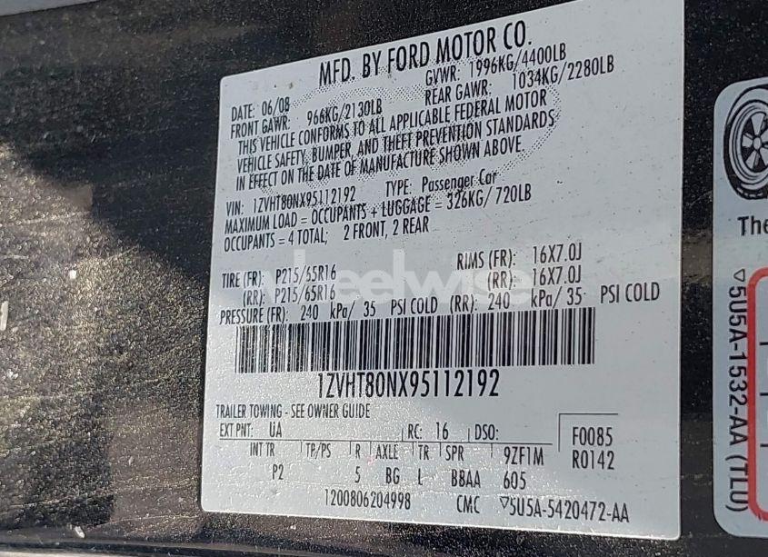 Photo 9 of 2009 Ford Mustang V6/V6 PREMIUM (VIN 1ZVHT80NX95112192)